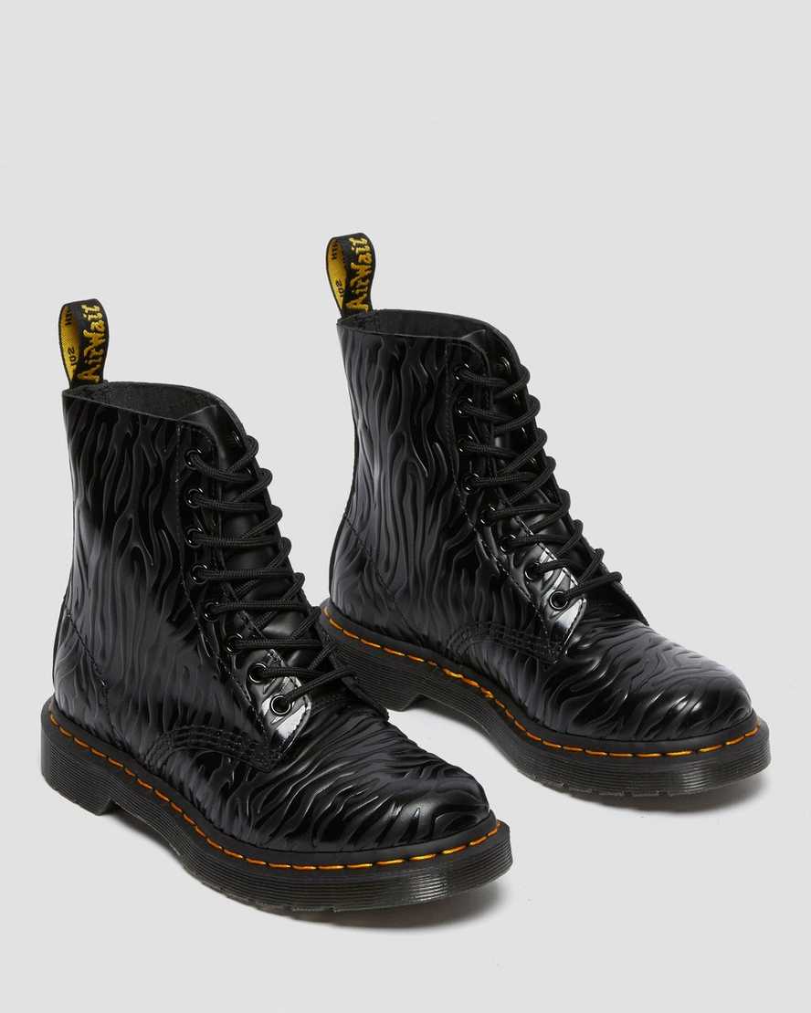 1460 Pascal Zebra Emboss Leather Lace Up Boots - Image 4