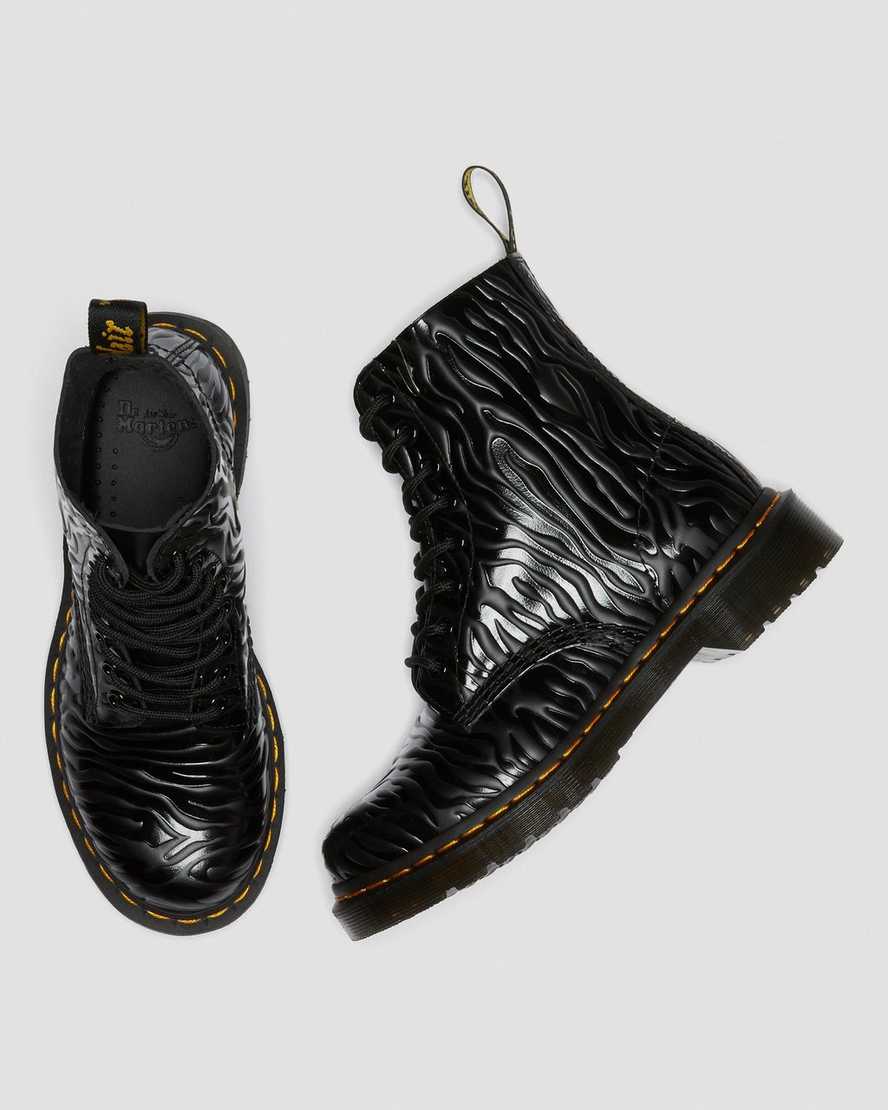 1460 Pascal Zebra Emboss Leather Lace Up Boots - Image 9