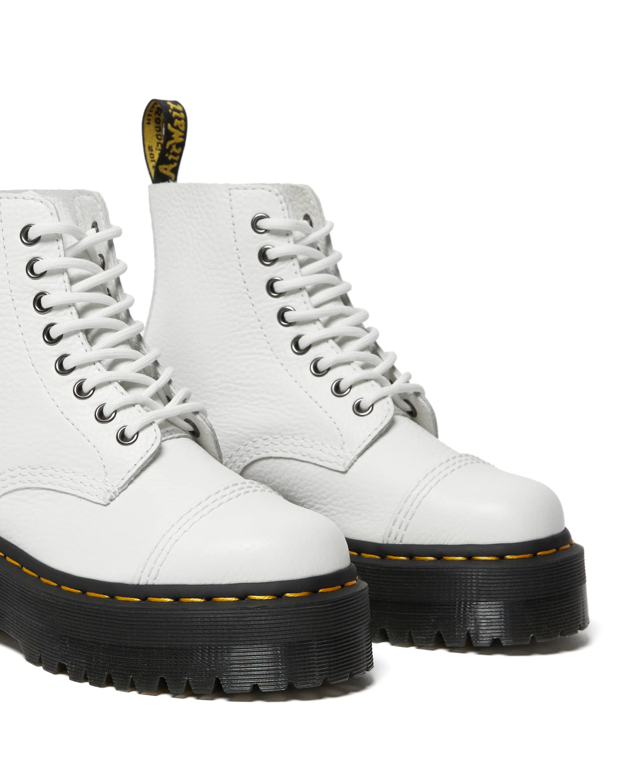 Sinclair White Aunt Sally Leather Platform Boots - Image 4