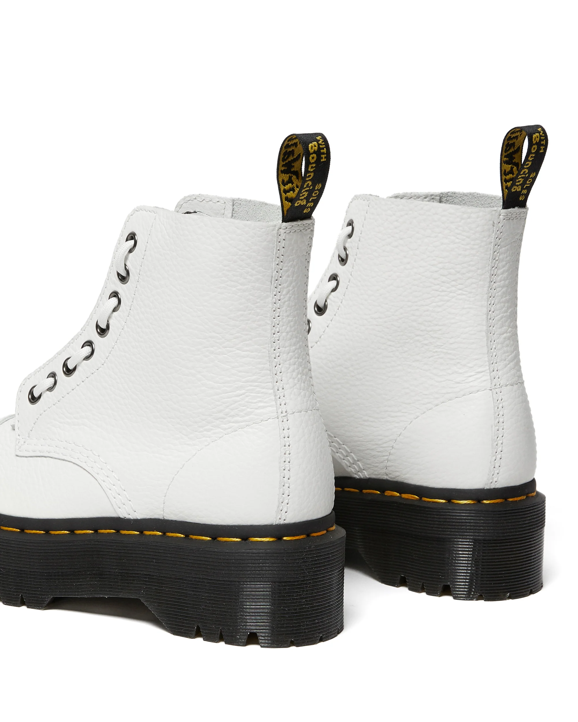 Sinclair White Aunt Sally Leather Platform Boots - Image 5